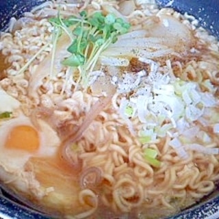 水炊きの残りでみそラーメン